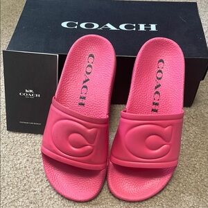 Coach Ulla Rubber Slide Confetti Pink